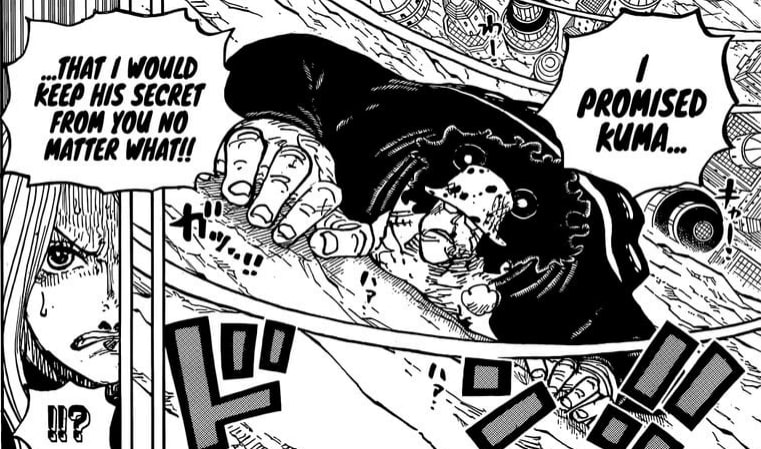 One Piece Kuma sacrificed his humanity to save Bonney.