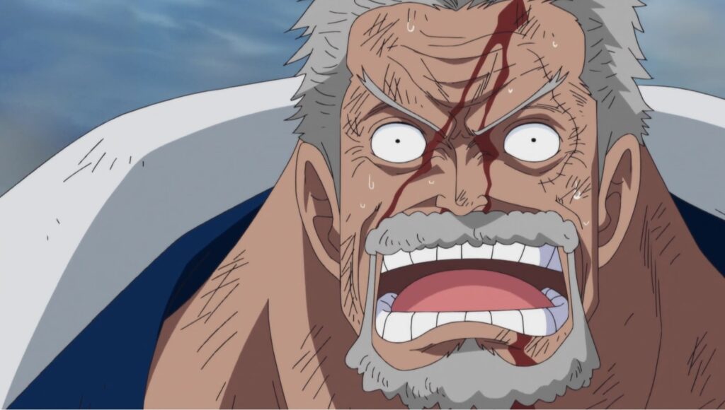 One Piece Monkey D. Garp is not the strongest character in the series. But he will give a fight to anybody.