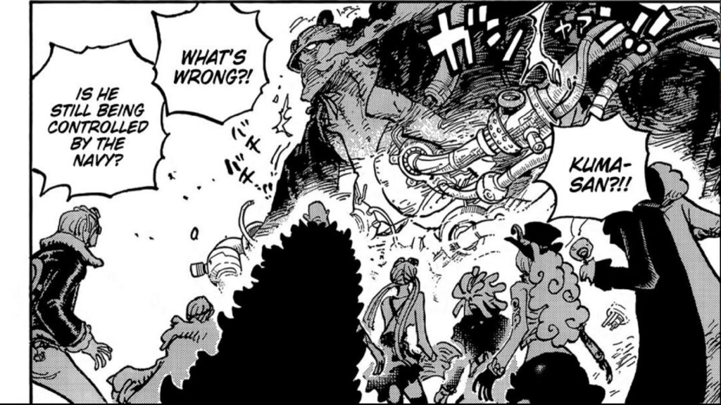 One Piece 1067 Kuma is trying to return to mariejoa.