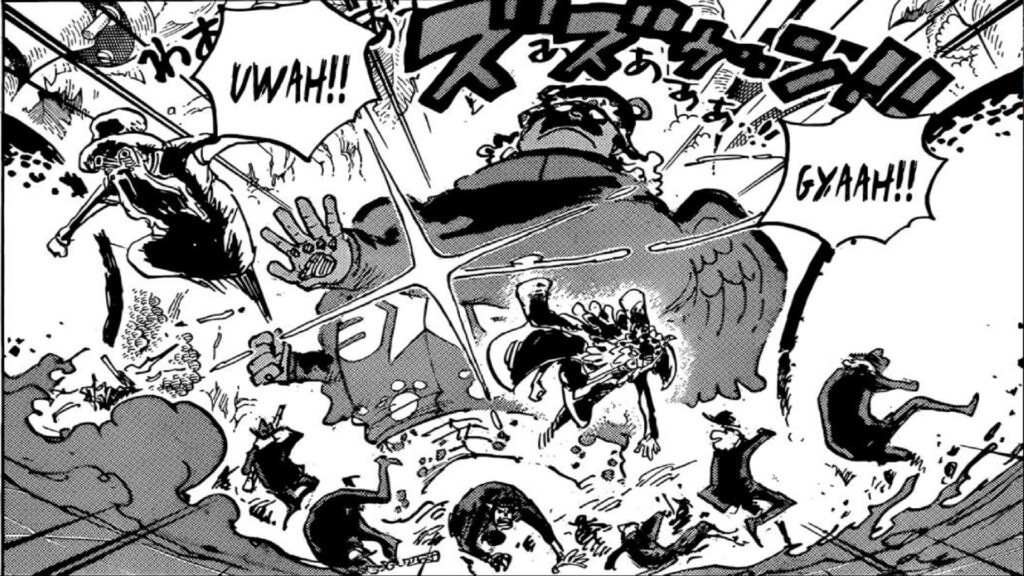 One Piece 1069 CP0 uses S bear to force their way through the Egghead Island.
