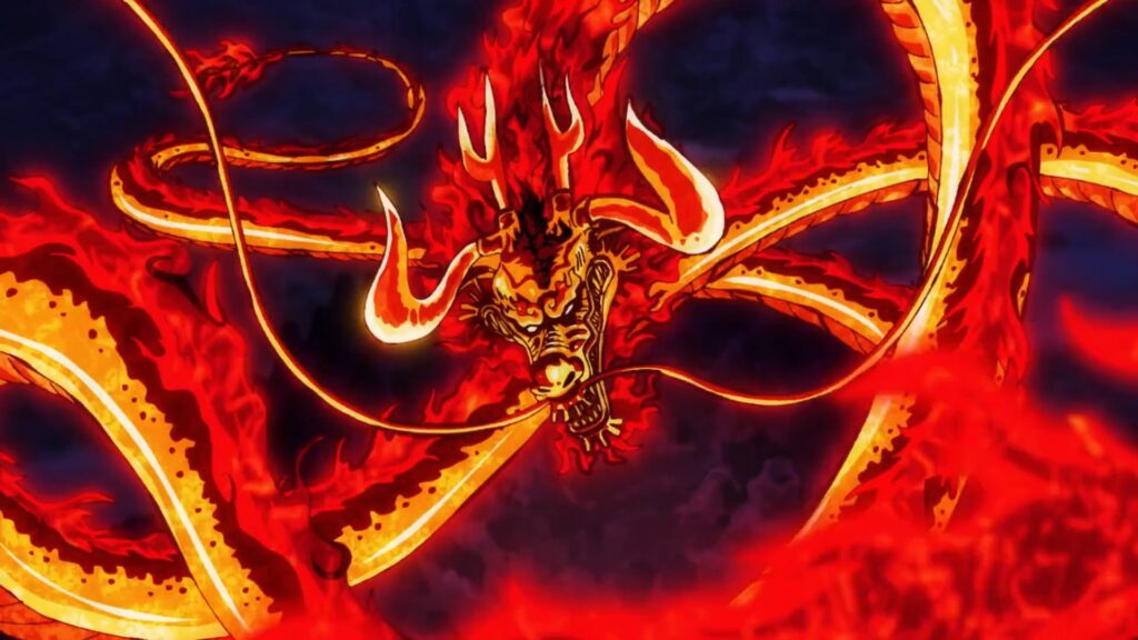 One Piece 1077 Kaido uses the ultimate attack of his Azure Dragon Form.