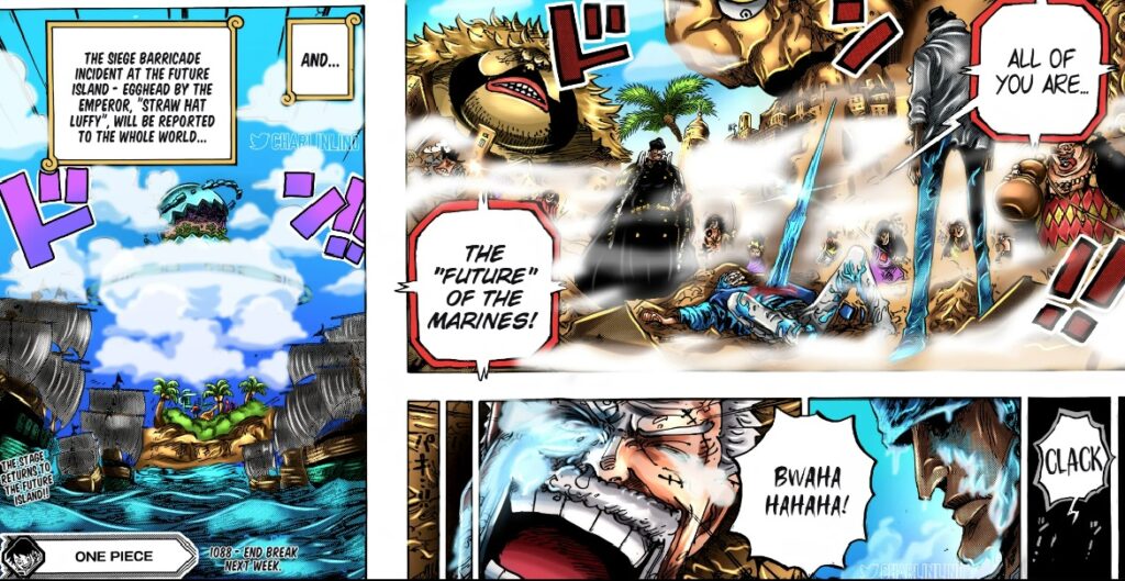 One Piece 1081 Kuzan kills Garp in front of Blackbeard Pirates.