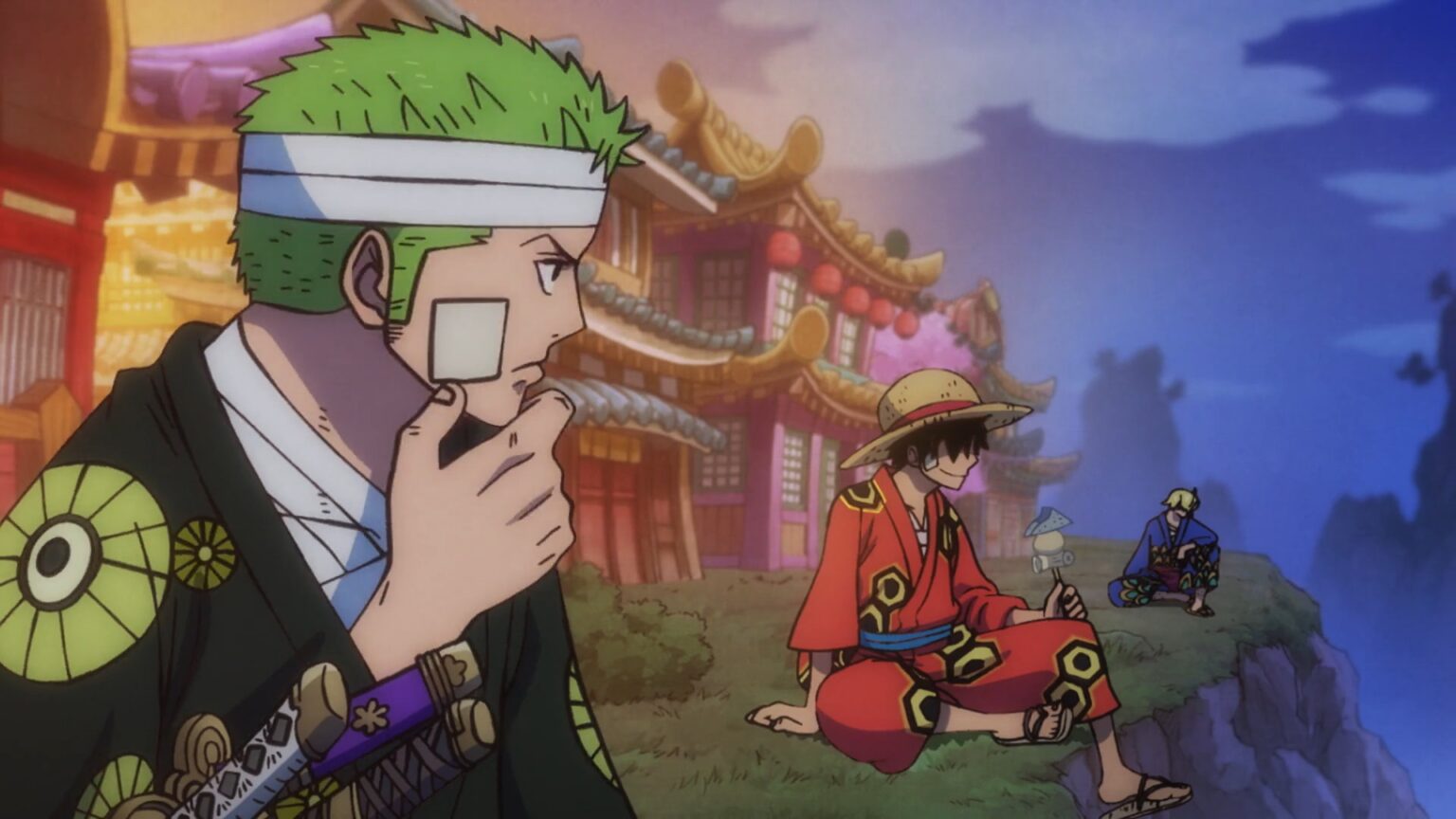 One Piece 1082 Luffy Zoro and Sanji are amazed that Momo can defend wano now.