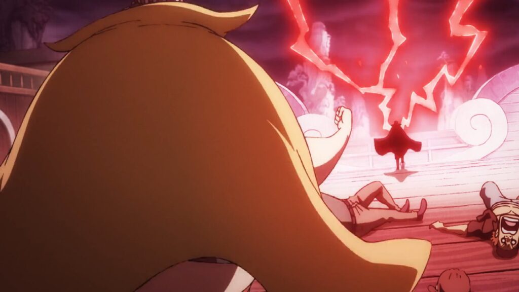 One Piece 1082 Shanks used his Conqueror Haki from a Distance to stop Greenbull.