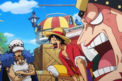 One Piece 1083 Luffy Law and Kid fight about setting sales direction.