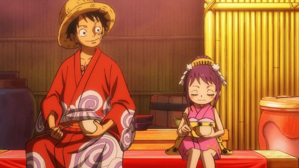 One Piece 1084 Luffy and otama share one last meal before his departure.