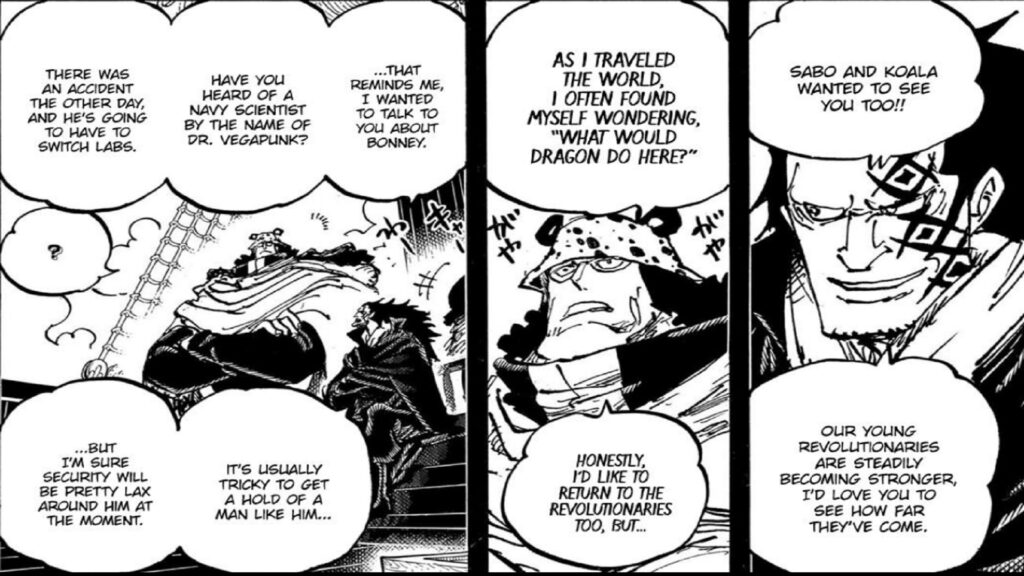 One Piece 1099 Kuma and Dragon speak about the Revolutionary Army.