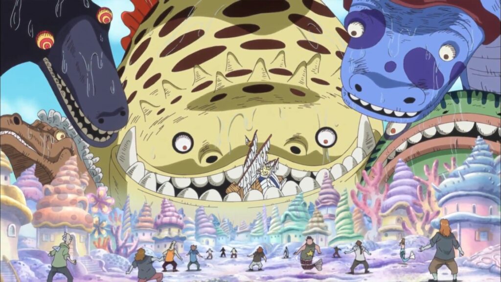 One Piece 545 Poseidon is an ancient weapon which can control the sea king creatures.