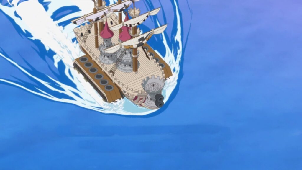 One Piece 855 Nostra Castello is the ship of Capon Bege.