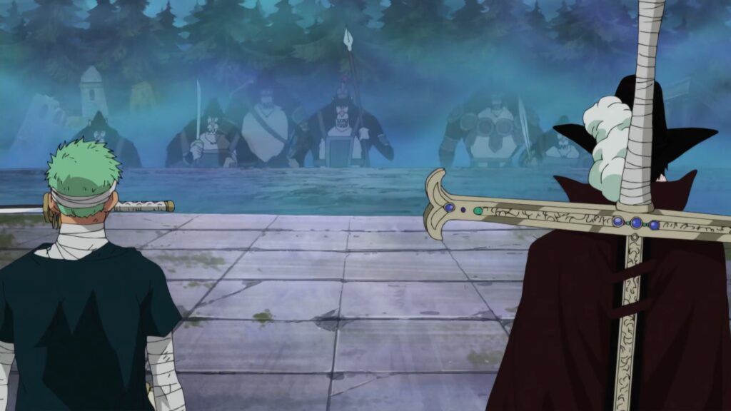 One Piece 515 Zoro Trained with Mihawk for 2 years.