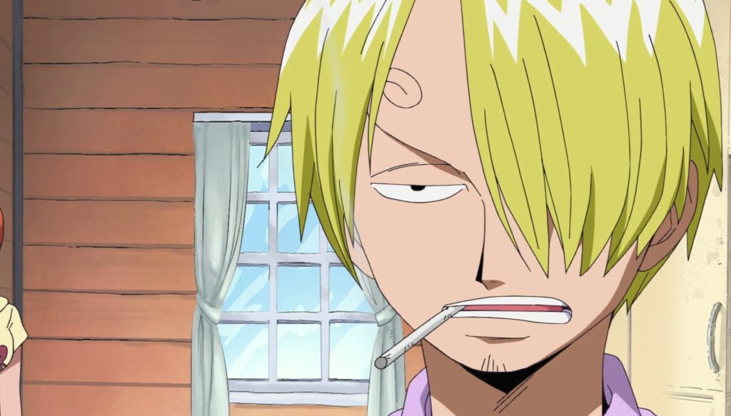 One Piece Sanji uses armament haki with his diable jambe.