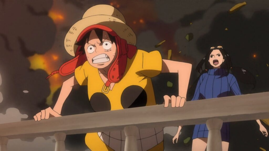 One Piece Film Z Zephyr attacked the Straw Hats on board of Thousand Sunny.