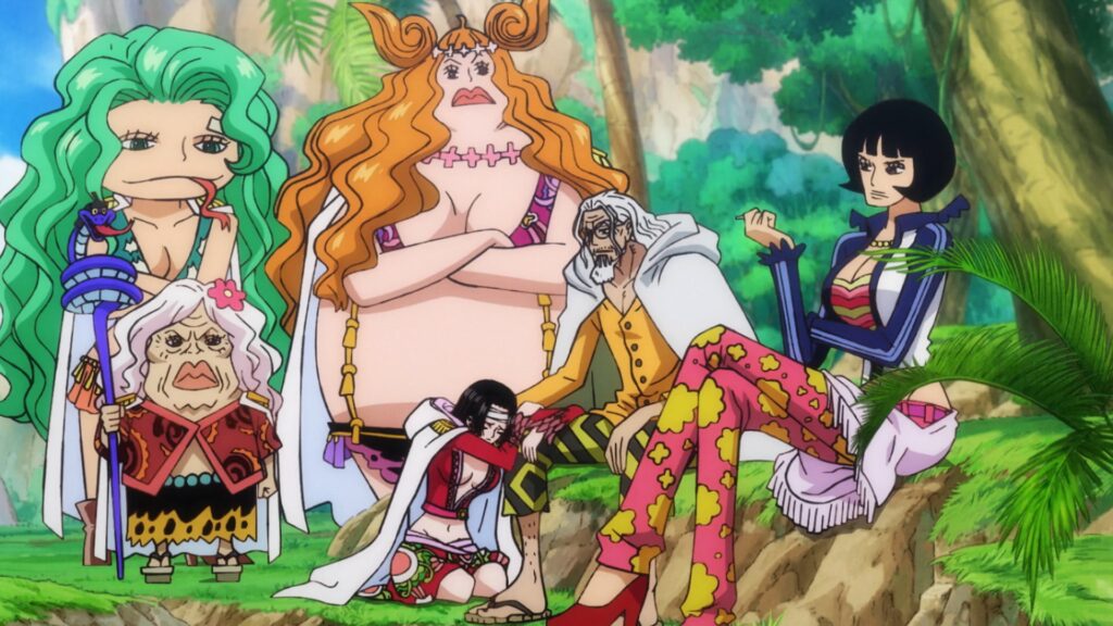 One Piece 1088 Rayleigh saves Amazon Lily.