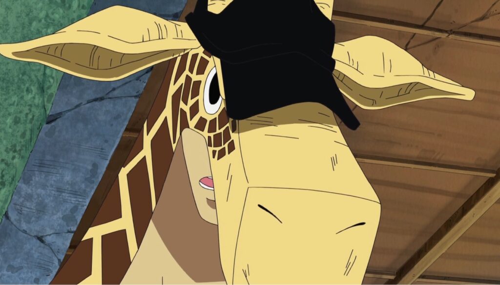 One Piece Kaku can use the devil fruit to turn himself into a Giraffe.