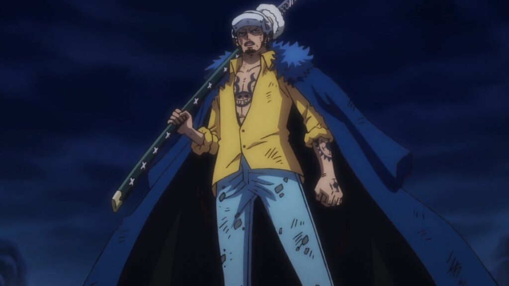 One Piece Trafalgar D Law is the leader of of Heart Pirates.