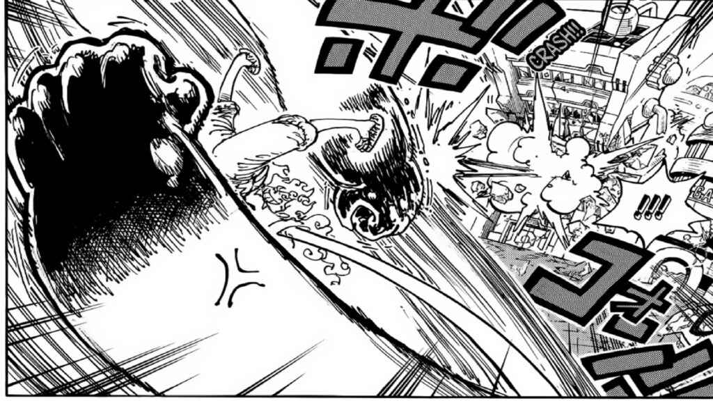 One Piece 1107 Luffy punched Saint Garcia Saturn.