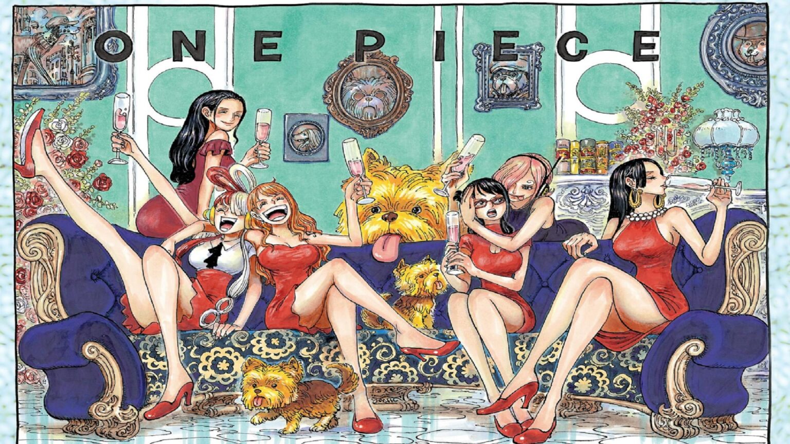 One Piece 1108 The cover of this chapter features all the beautiful women in the series.