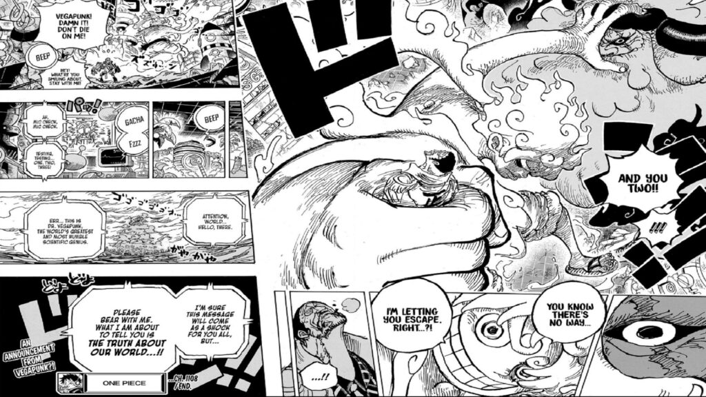 One Piece 1108 Luffy goes against Kizaru and Saturn as if they were nothing.