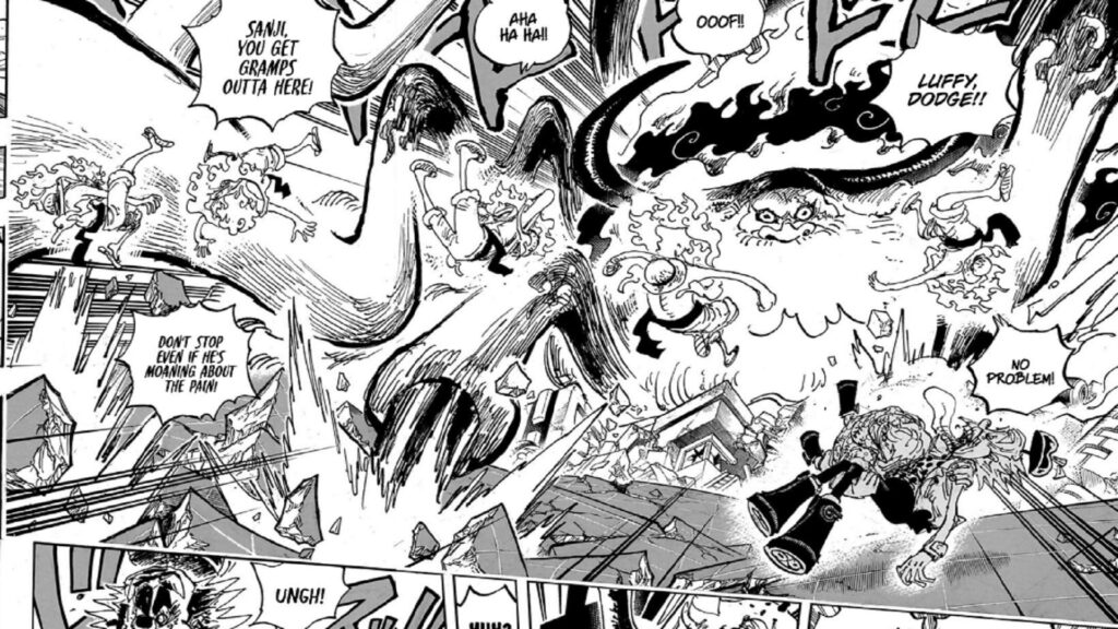 One Piece 1108 Sanji Grabs Vegapunk and runs away.